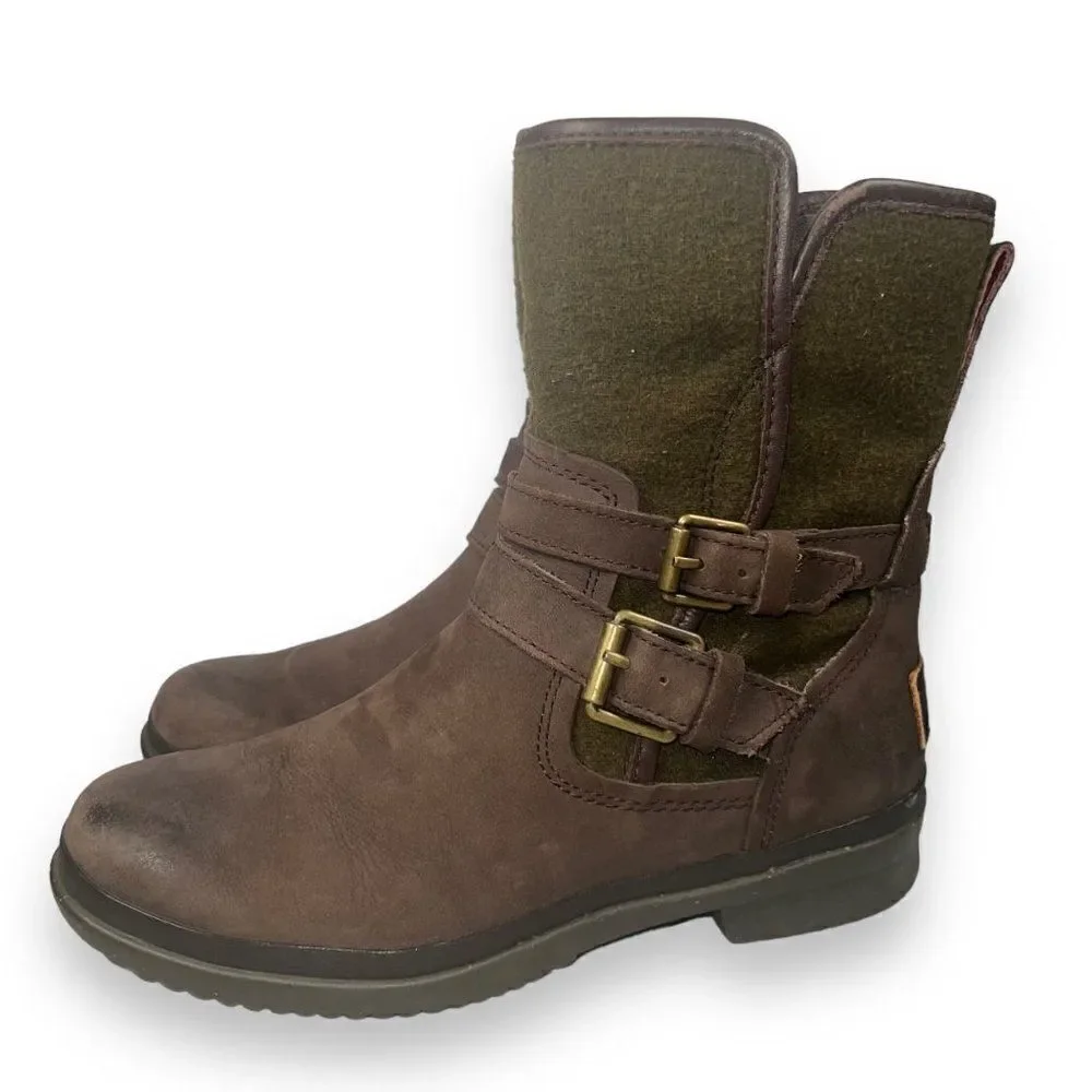 UGG‎ Simmens Leather Waterproof Boots Brown Leather 1005269 Women's 6